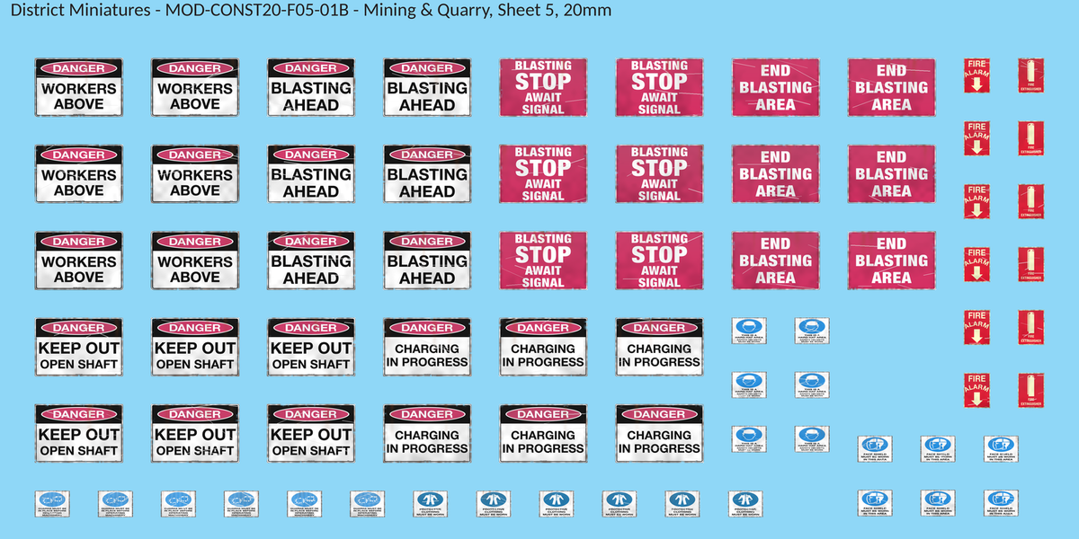 Mining & Quarry, Sheet 5, 20mm decal sheet, weathered finish