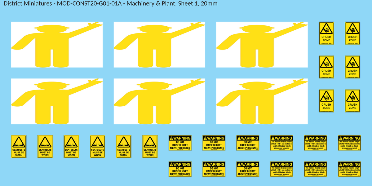 Machinery & Plant, Sheet 1, 20mm decal sheet, clean finish