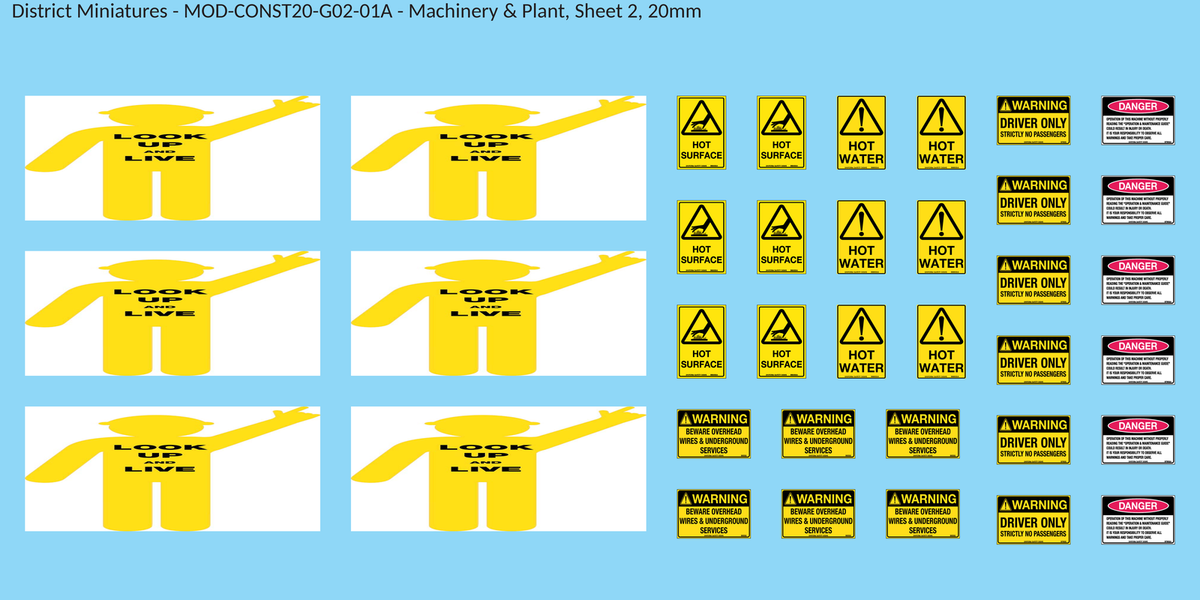 Machinery & Plant, Sheet 2, 20mm decal sheet, clean finish