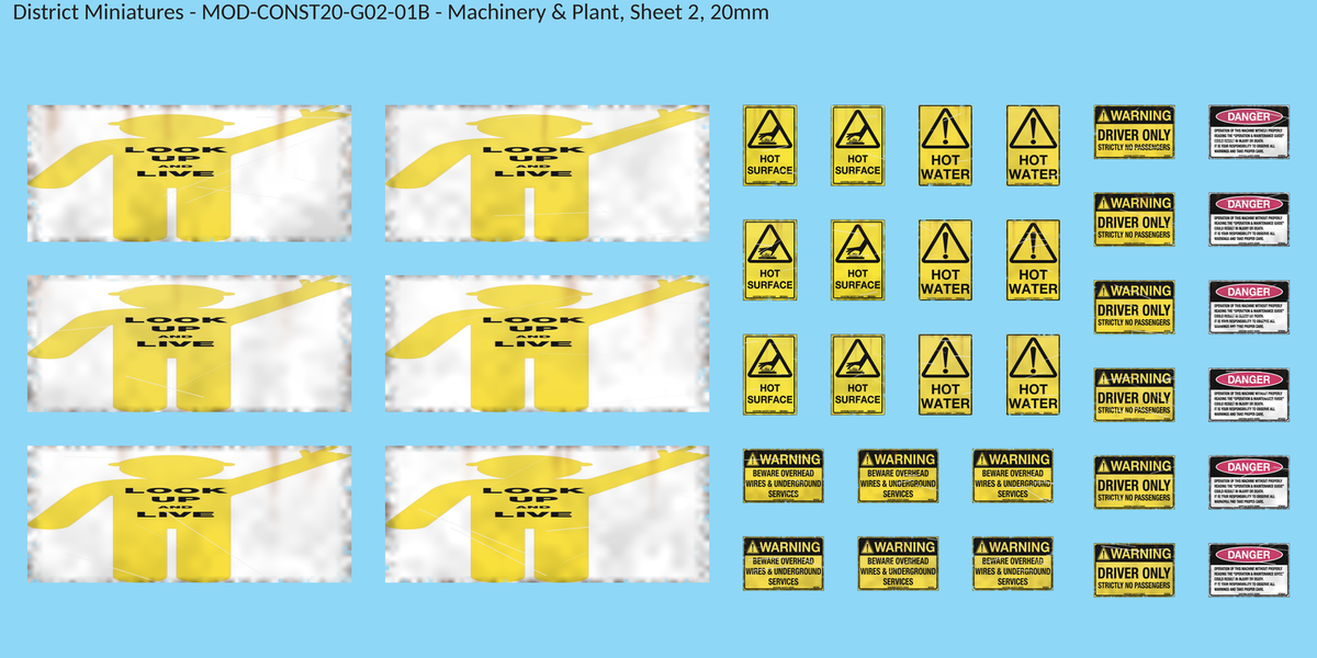 Machinery & Plant, Sheet 2, 20mm decal sheet, weathered finish