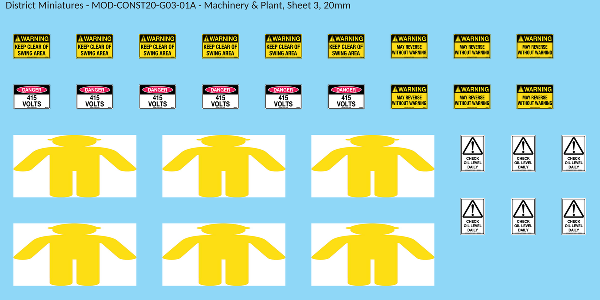 Machinery & Plant, Sheet 3, 20mm decal sheet, clean finish