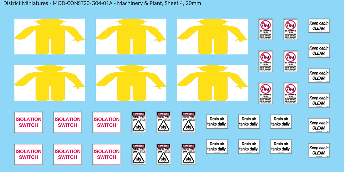 Machinery & Plant, Sheet 4, 20mm decal sheet, clean finish