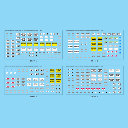 Doors, Rooms & Wayfinding, 20mm - all 4 sheets, clean finish