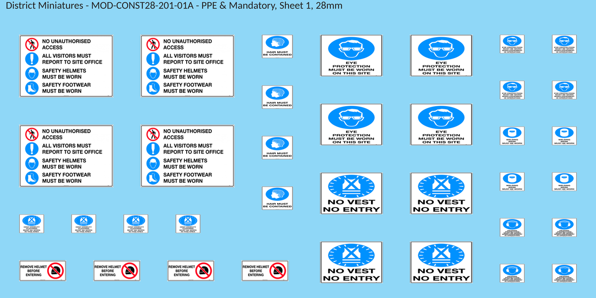 PPE & Mandatory, Sheet 1, 28mm decal sheet, clean finish