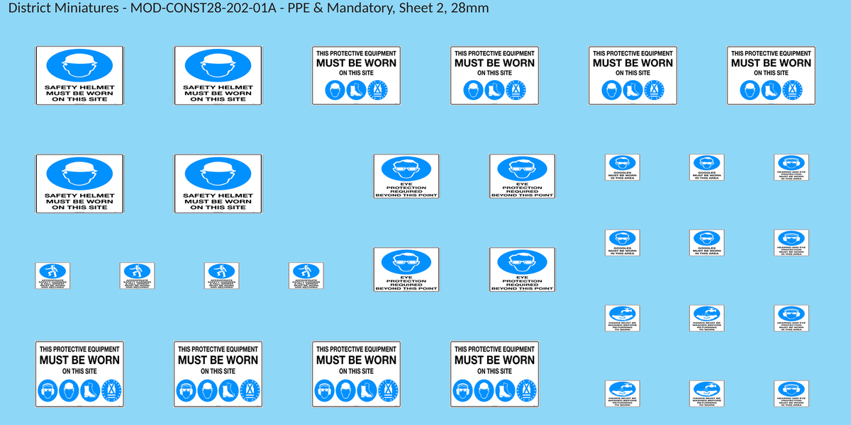 PPE & Mandatory, Sheet 2, 28mm decal sheet, clean finish