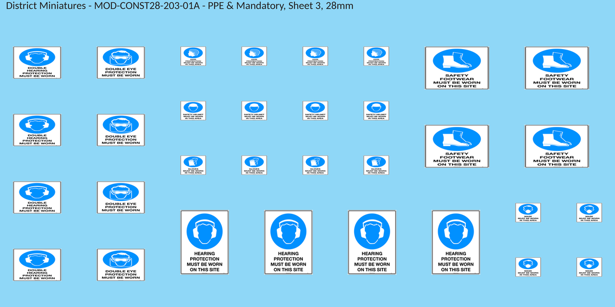 PPE & Mandatory, Sheet 3, 28mm decal sheet, clean finish