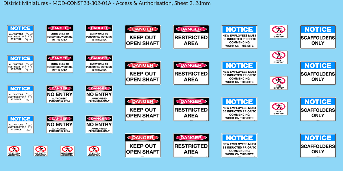 Access & Authorisation, Sheet 2, 28mm decal sheet, clean finish