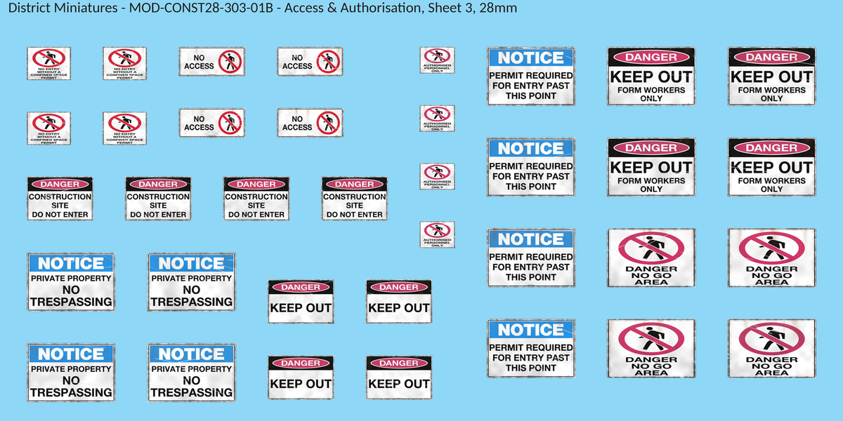Access & Authorisation, Sheet 3, 28mm decal sheet, weathered finish
