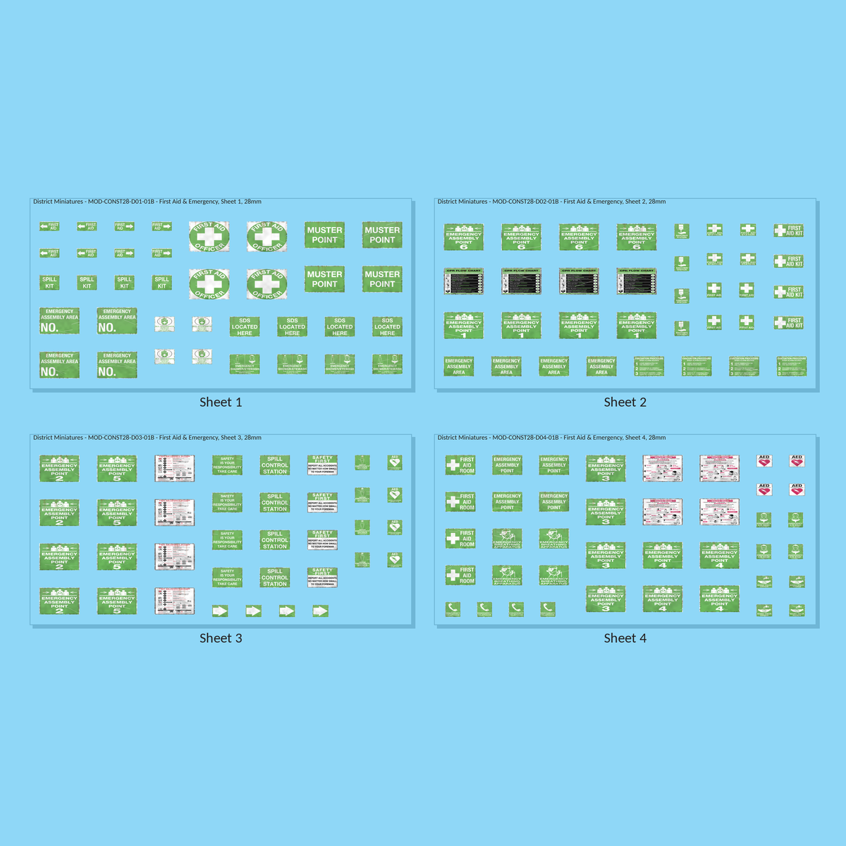 First Aid & Emergency, 28mm - all 4 sheets, weathered finish