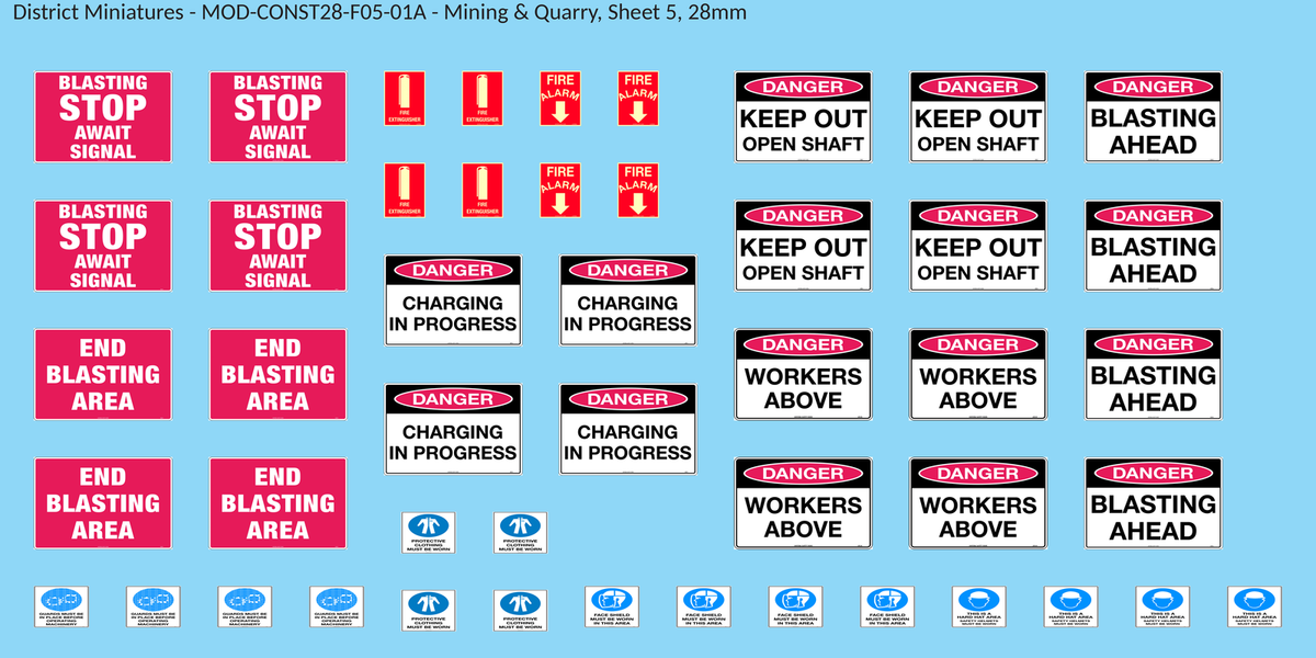Mining & Quarry, Sheet 5, 28mm decal sheet, clean finish