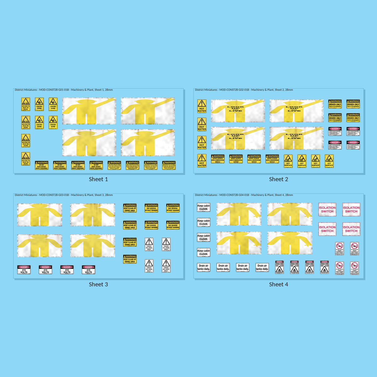 Machinery & Plant, 28mm - all 4 sheets, weathered finish