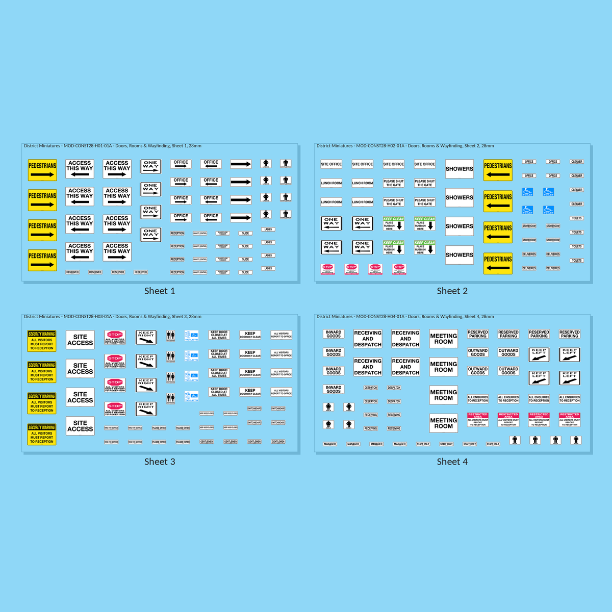 Doors, Rooms & Wayfinding, 28mm - all 4 sheets, clean finish