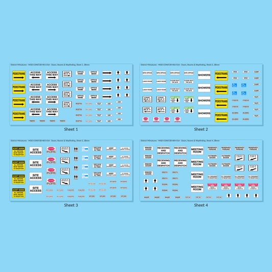 Doors, Rooms & Wayfinding, 28mm - all 4 sheets, clean finish