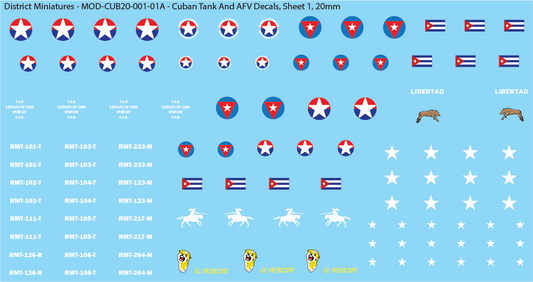 Cuban Tank And AFV Decals (Multiple Options), 20mm