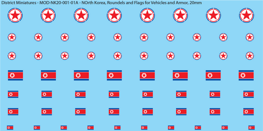 North Korea, Roundels and Flags for Vehicles and Armor, 20mm Decals