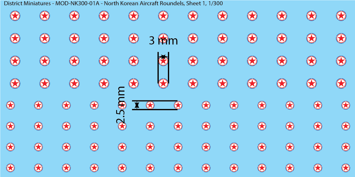 Modern North Korean Aircraft Roundels (Multiple Options), 1/300 Decals