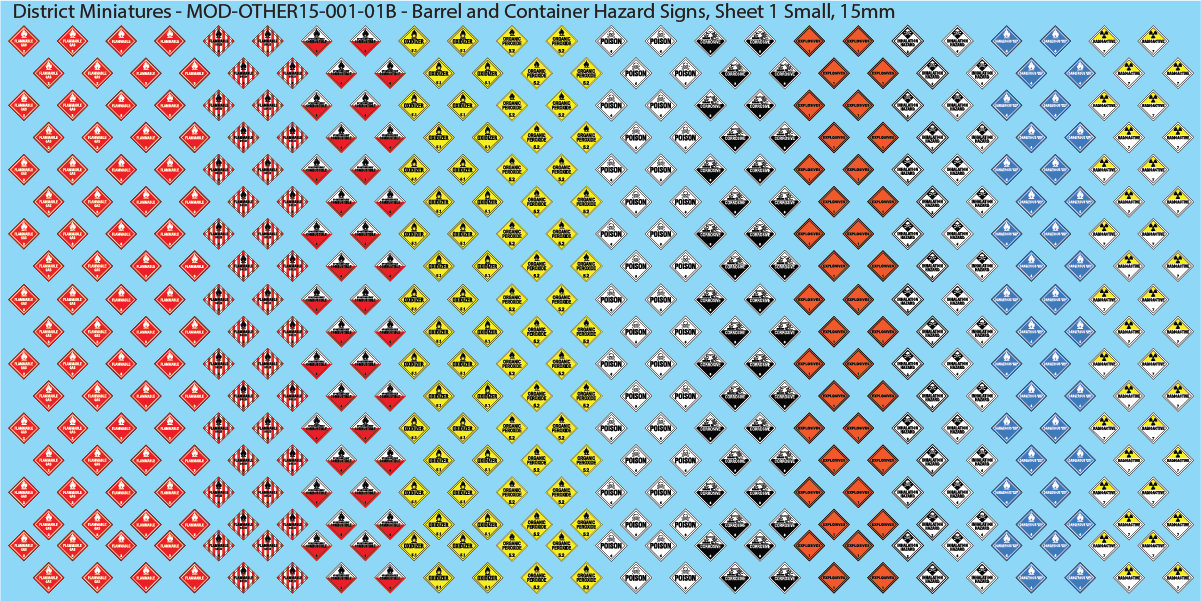Barrel and Container Hazard Signs, 15mm
