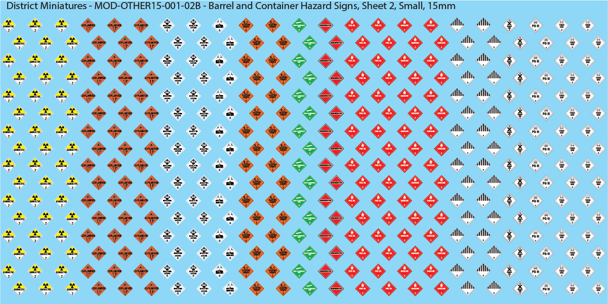 Barrel and Container Hazard Signs, 15mm