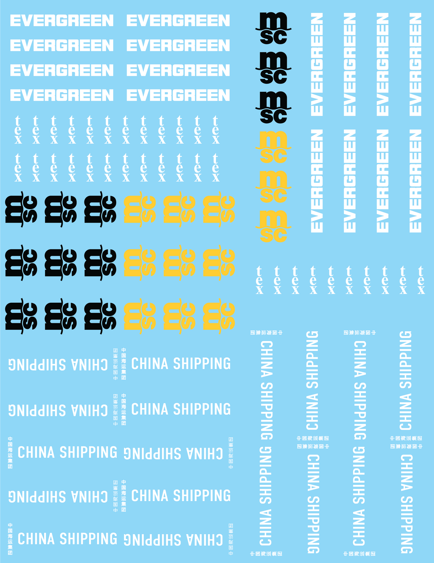 Shipping Container Company Logos (Multiple Options), 15mm