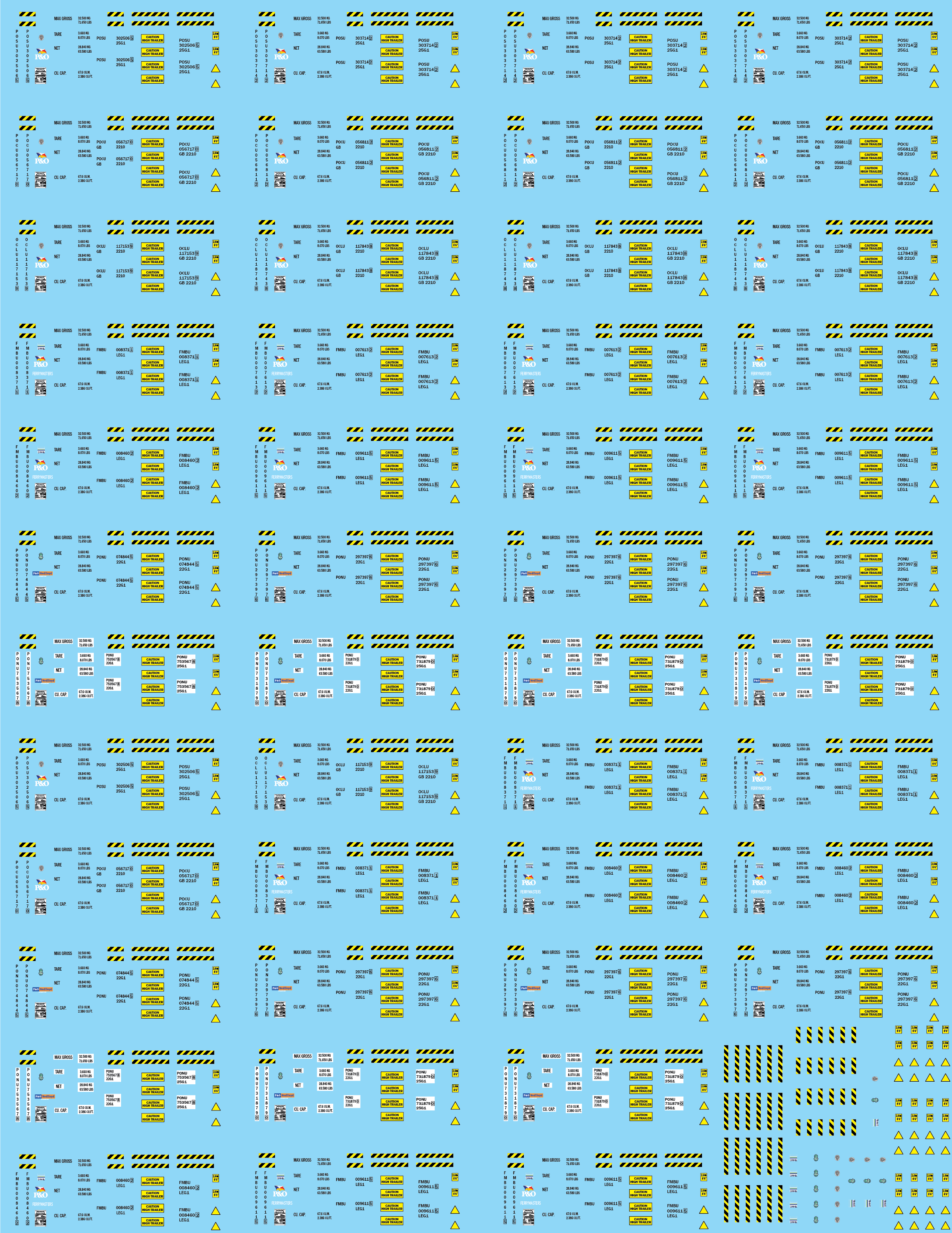 Shipping Container Information Decals (Multiple Options), 15mm ...