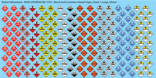 Barrel and Container Hazard Signs, 20mm