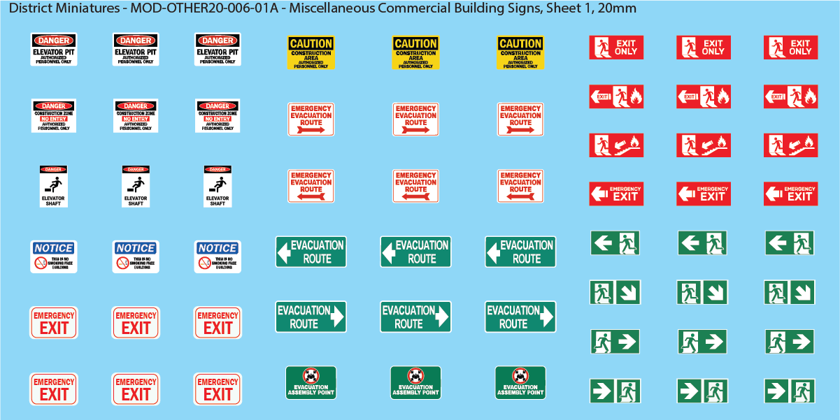 Miscellaneous Commercial Buildings Signs, 20mm