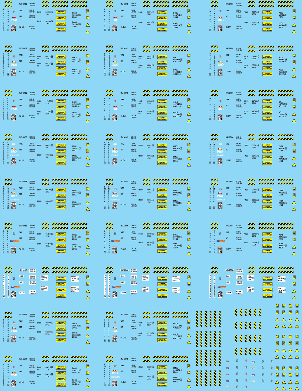 Shipping Container Information Decals (Multiple Options), 20mm ...
