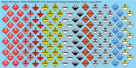 Barrel and Container Hazard Signs, 28mm