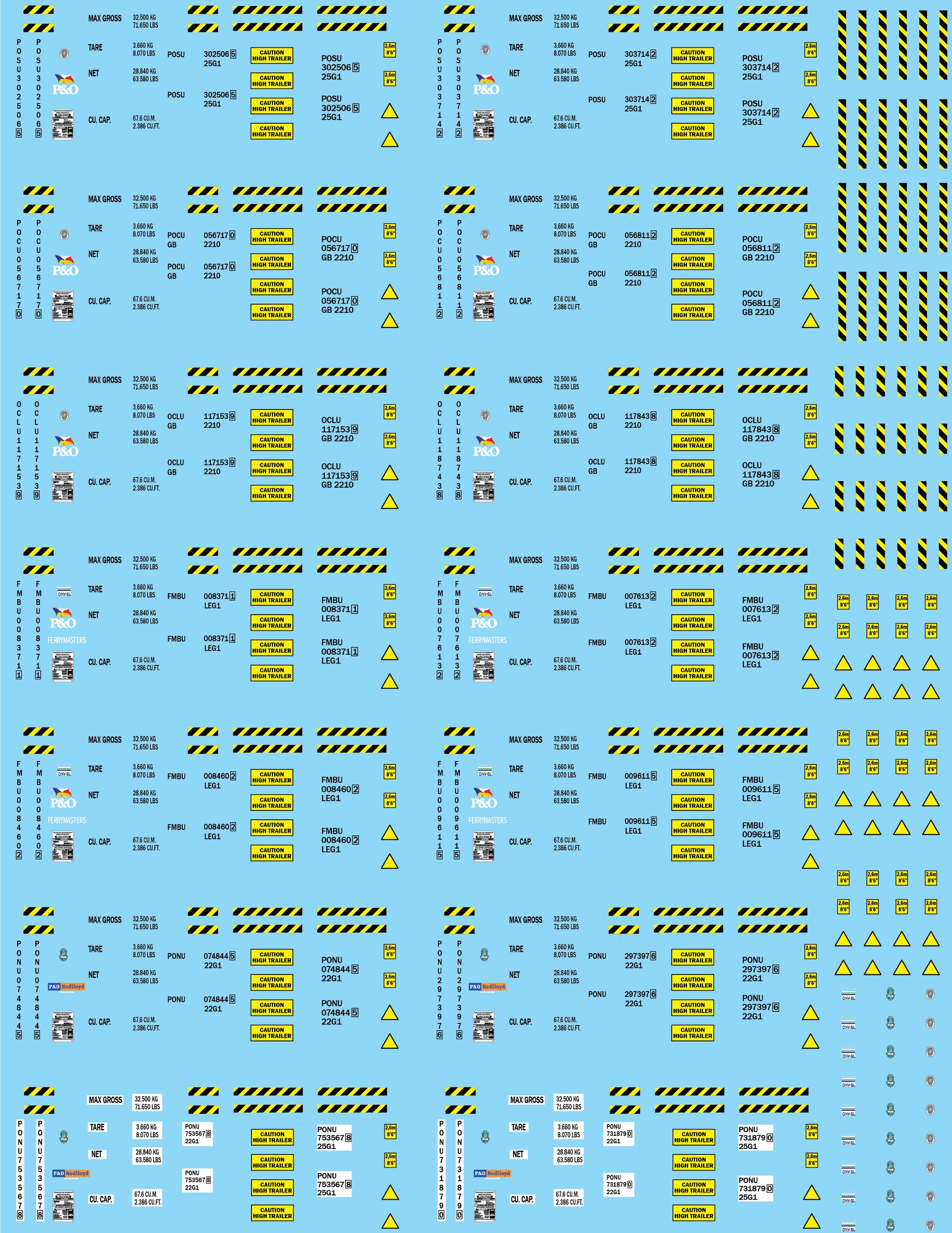 Shipping Container Information Decals (Multiple Options), 28mm ...