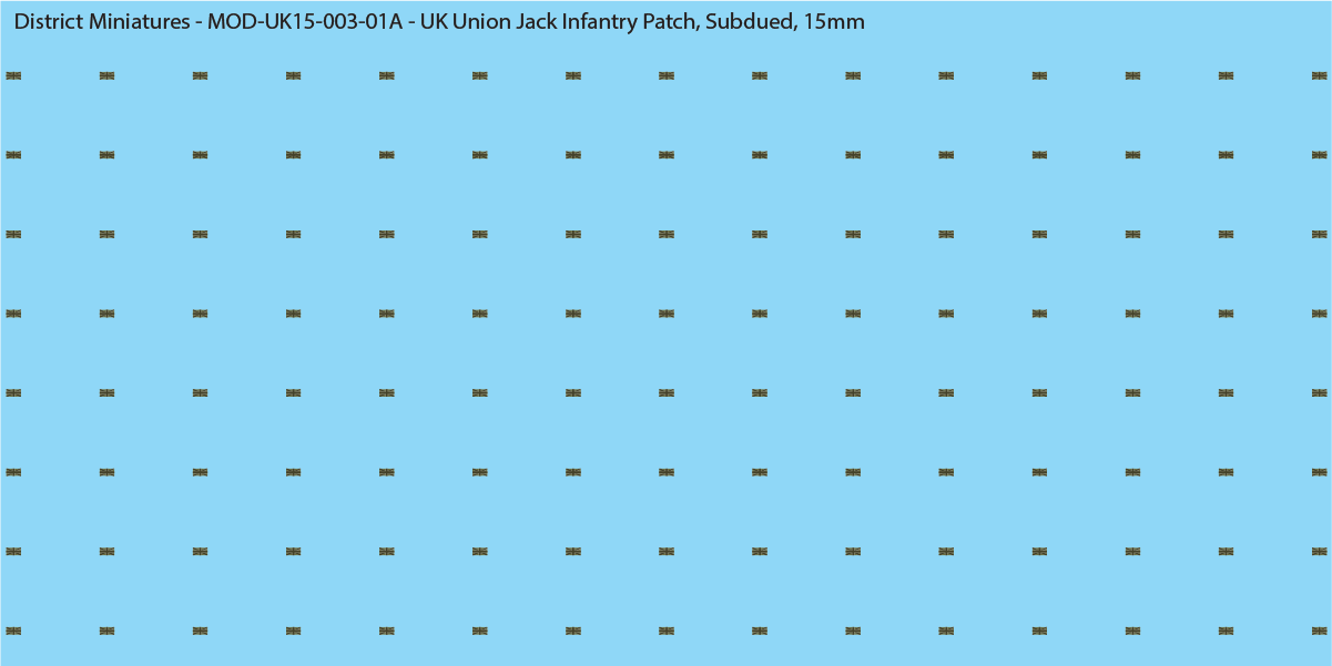 UK Union Jack Infantry Patch (Multiple Options), 15mm