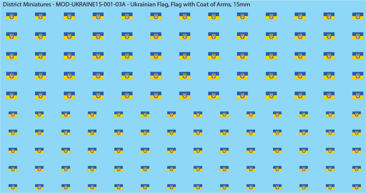 Ukrainian Flags (Multiple Variants), 15mm