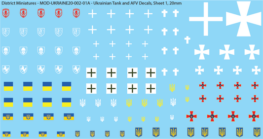 Ukrainian Tank and AFV Decals, 20mm