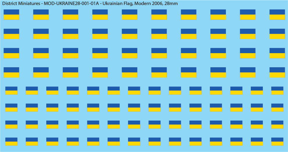 Ukrainian Flags (Multiple Variants), 28mm – District Miniatures