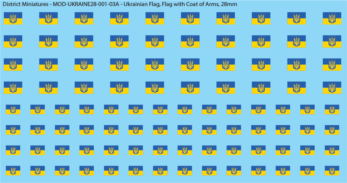 Ukrainian Flags (Multiple Variants), 28mm