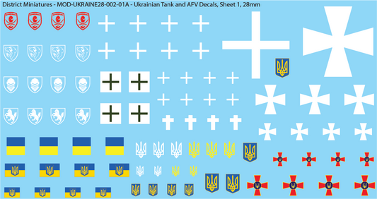 Ukrainian Tank and AFV Decals, 28mm