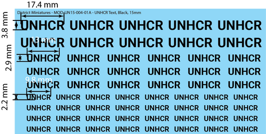 United Nations UNHCR Text, 15mm