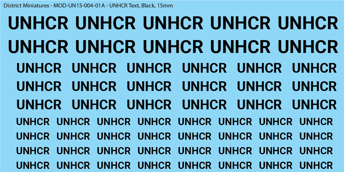 United Nations UNHCR Text, 15mm