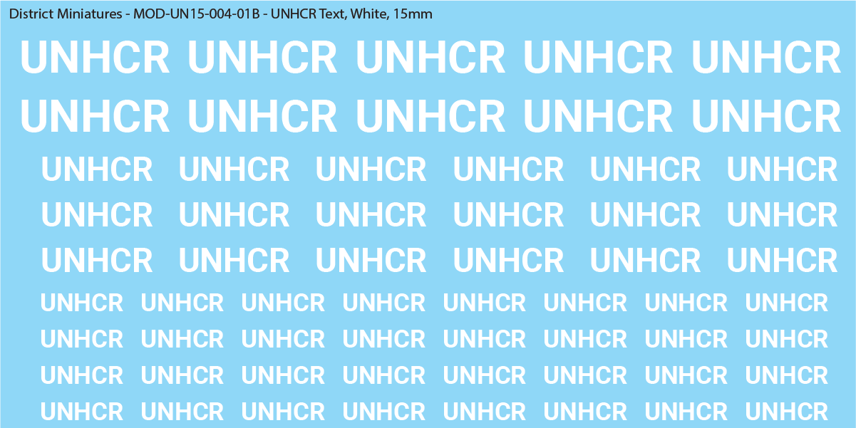 United Nations UNHCR Text, 15mm