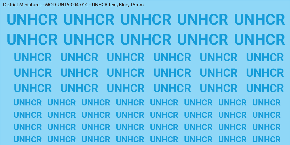 United Nations UNHCR Text, 15mm