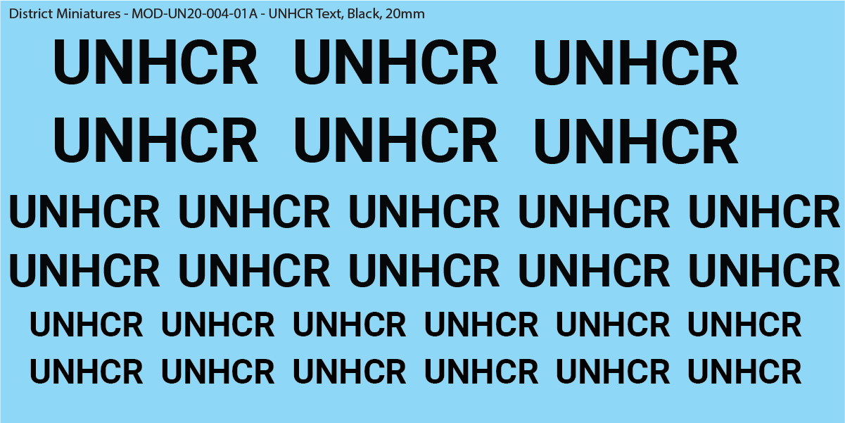 United Nations UNHCR Text, 20mm