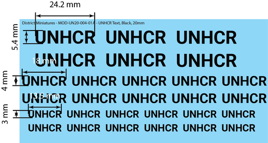 United Nations UNHCR Text, 20mm