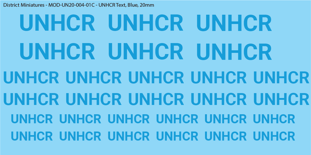 United Nations UNHCR Text, 20mm