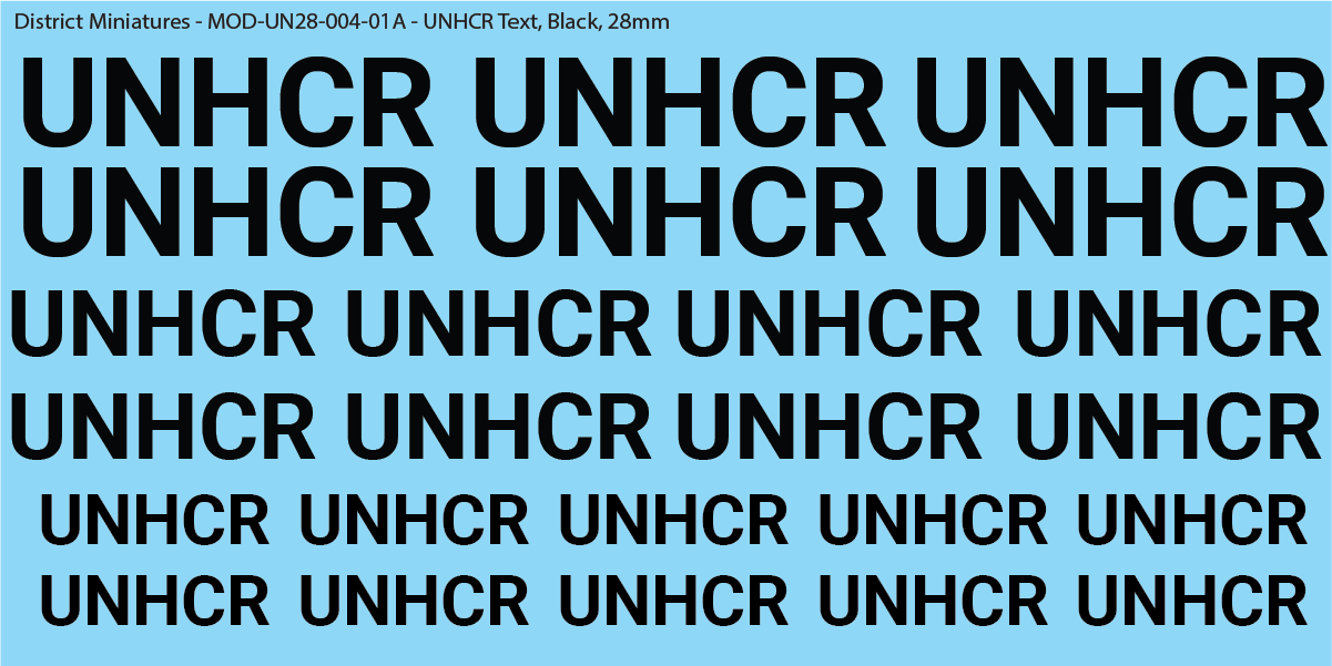 United Nations UNHCR Text, 28mm