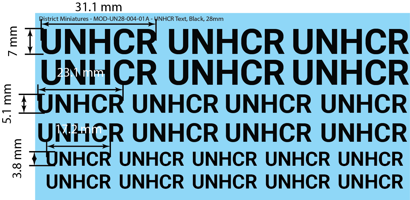 United Nations UNHCR Text, 28mm