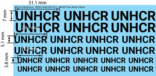 United Nations UNHCR Text, 28mm