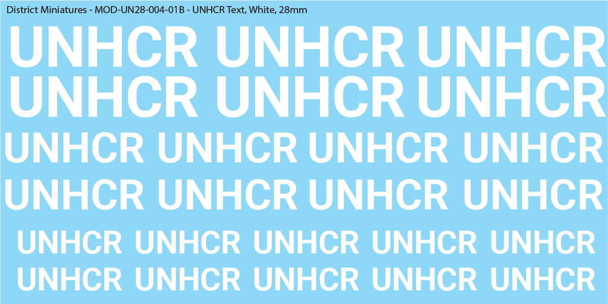 United Nations UNHCR Text, 28mm