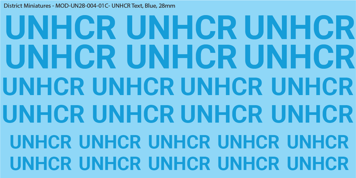 United Nations UNHCR Text, 28mm