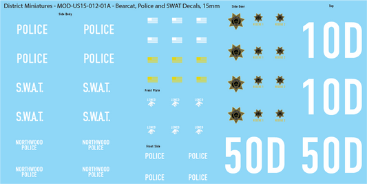 Lenco Bearcat Decals (Multiple Options), 15mm