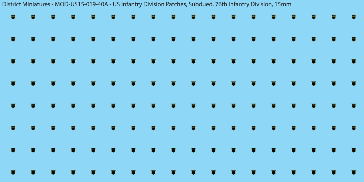 Modern US - US Infantry Division Patches, Subdued (Multiple Options), 15mm Decals