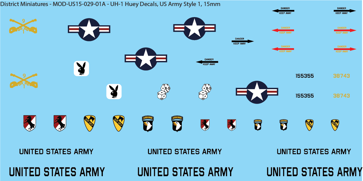 US Vietnam-Era UH-1 Huey (Multiple Options), 15mm